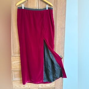 Velvet Maxi Skirt with Slit
